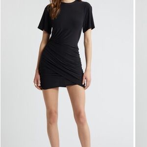 Elegant Black Ruched Dress